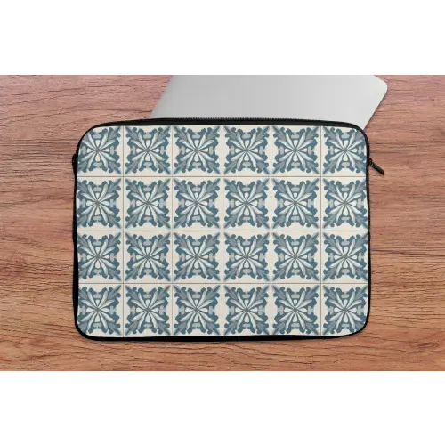 Dessin - Tegel - Blauw laptophoes neopreen klein 279 -tafel