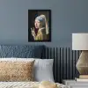 Meisje met de parel - Johannes Vermeer - Peace fotolijst zwart zonder passe partout klein -sfeer3
