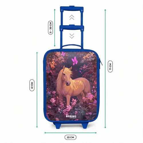 Paard - Bloemen - Paars - Vlinder Kinderkoffer - Blauw klein -productfoto_formaten