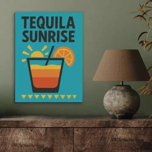 Illustratie - Tequila - Glas - Blauw PET vilt klein -sfeer2
