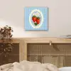 Aardbeien - Lijst - Rood - Geruit aluminium wit klein -sfeer3