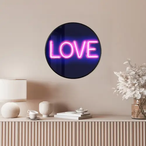 Neon - Love - Valentijn Fotolijst rond zonder passe partout klein -sfeer3