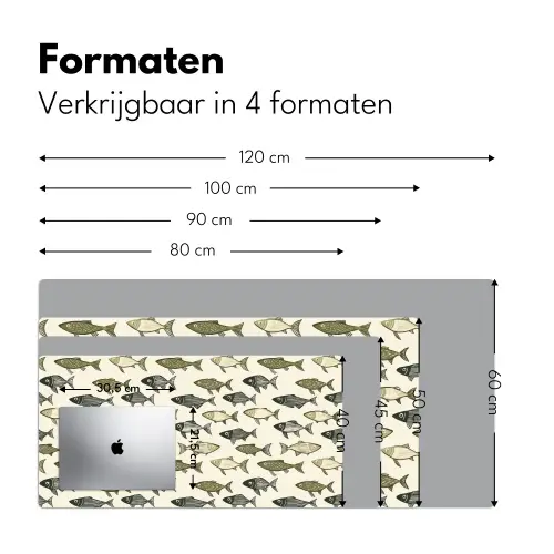 Vissen - Klassiek - Groen Muismat XXL klein 681 -sfeer5