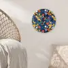 Zomer - Vlinder - Marineblauw - Blauw Wandcirkel kunststof plaat 5mm dik klein 188 -sfeer5