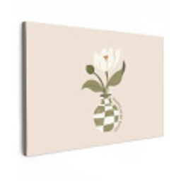 Bloem - Wit - Vaas - Quote Tuinposter op houten frame 2 cm dik klein -3d
