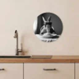 Konijn - Bunny - Zonnebril - Tafelkleed - Pasta - Schattig KitchenYeah - Keuken - Wandcirkel Forex klein -sfeer3