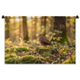 Houtsnip - Bos - Bladeren - Herfst - Gecamoufleerd Wandkleed katoen middel -zz3d