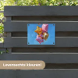Ballonnen - Goud - Stervorm - Roze tuinposter los doek klein -sfeer3