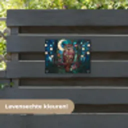 Uil - Mozaïek - Maan - Nacht tuinposter los doek klein -sfeer3