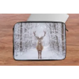 Hert - Winter - Bos - Natuur - Wit laptophoes neopreen klein -tafel