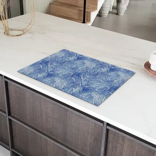 Modern - Abstract - Blauw Inductie beschermer vinyl 3mm klein 276 -sfeer8