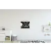 Schotse hooglander - Zwart - Wit - Sneeuwvlokken textielposter latten blank klein -kinderkamer