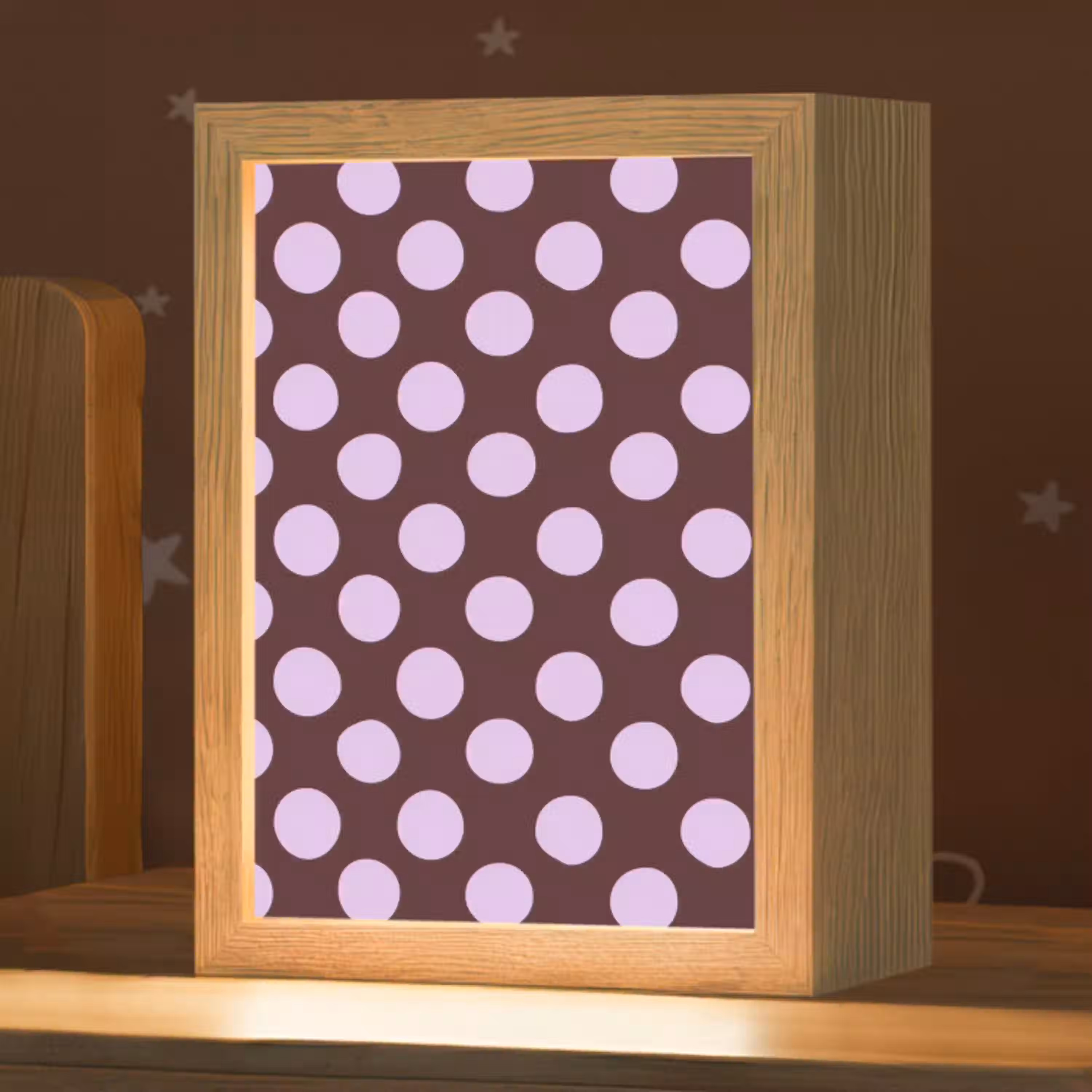 Klassiek - Stippen - Paars Light Box met kabel (Kinderlampje) klein 904 -zzz_3d_website