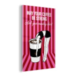 Roze - Strepen - Koffie - Maandag plexiglas 5mm klein -z3d