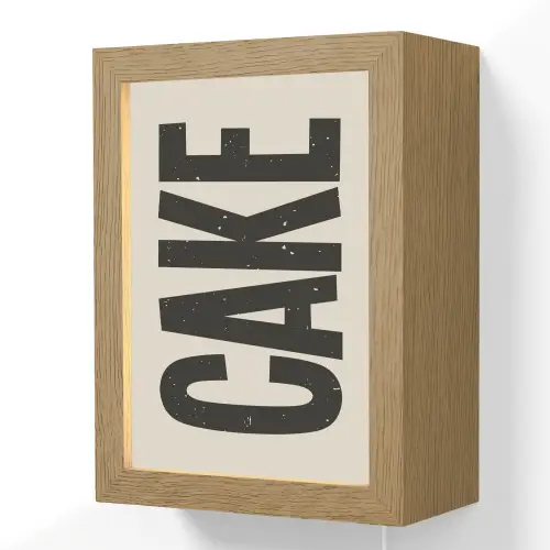 Beige - Japandi - Cake - Decoratie Light Box met kabel (Wandlamp) klein -3d