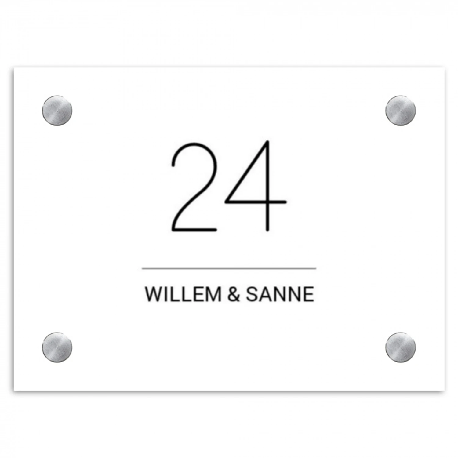 Wit vlak - Klassiek Naambord Rechthoek middel -3d