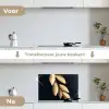 Bladeren - Zwart - Goud - Luxe - Planten keuken achterwand spatscherm klein -voor_na_NL