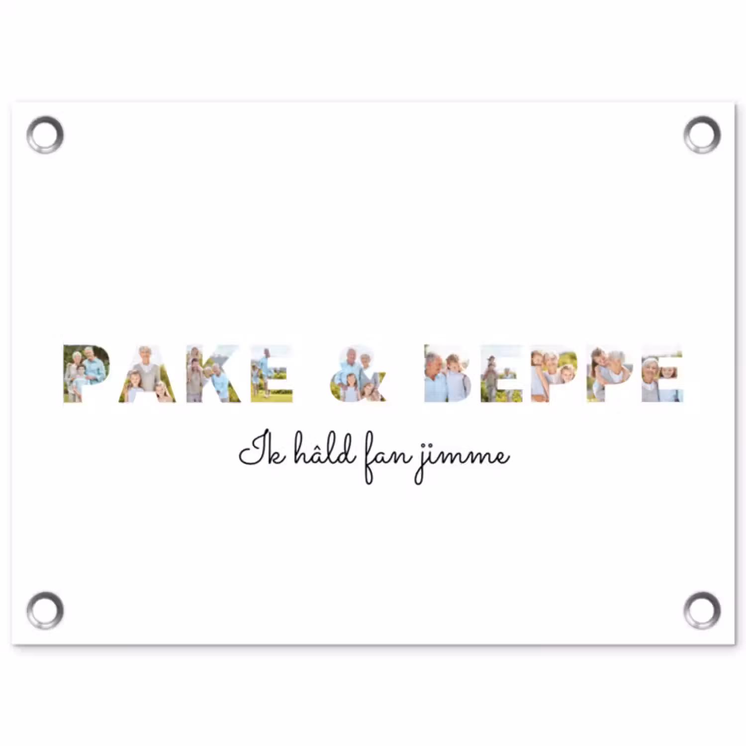 Gepersonaliseerde tuinposter - Pake & Beppe - Lettercollage