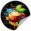Koffie - Graffiti - Drinken - Abstract Wandcirkel behangsticker klein -3d