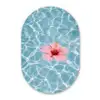 Hibiscus - Water - Roze Wandcirkel Ovaal Forex klein -3d