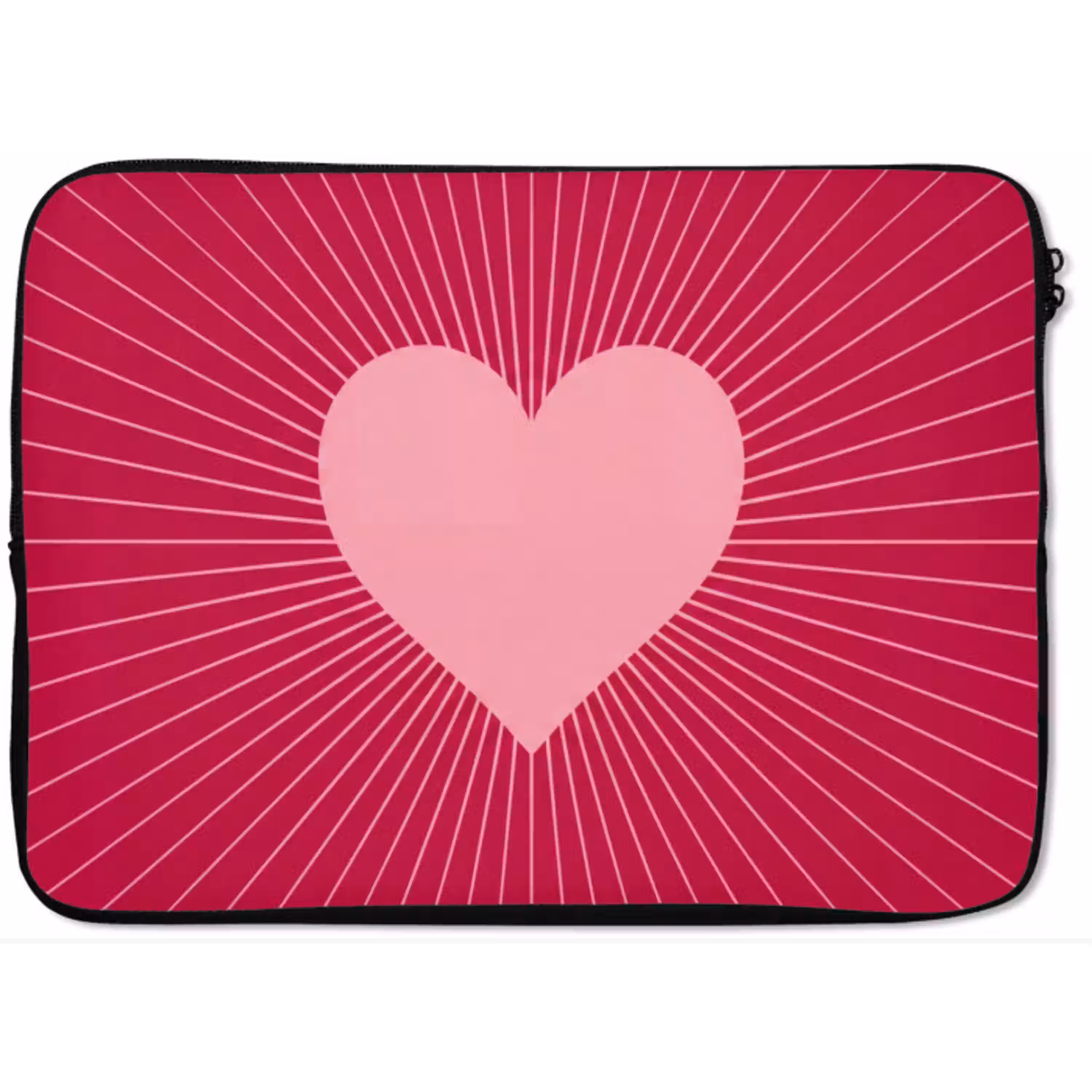 Hart - Stralen - Liefde - Abstract - Roze laptophoes neopreen klein -zkaufland3dotto