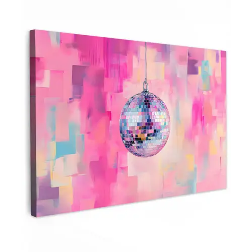 Discobal - Pink - Verf canvas 2cm klein -z3d