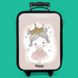 Prinses op gekleurde achtergrond met hartjes Kinderkoffer - Zwart klein -zzz_website3d_nbs