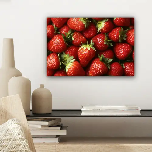Aardbei - Fruit - Rood canvas 2cm klein -sfeer6