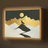 Wolf - Bergen - Maan - Zwart Light Box met batterij (Wandlamp) middel -z3d_website