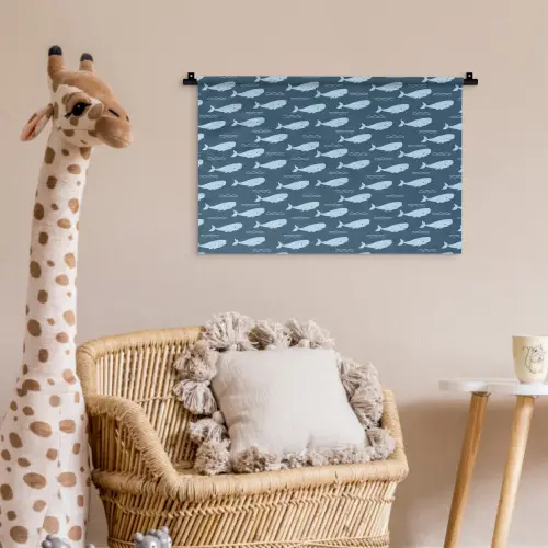 Klein - Oceaan - Golven - Blauw Wandkleed katoen klein 269 -wsfeer5_kind