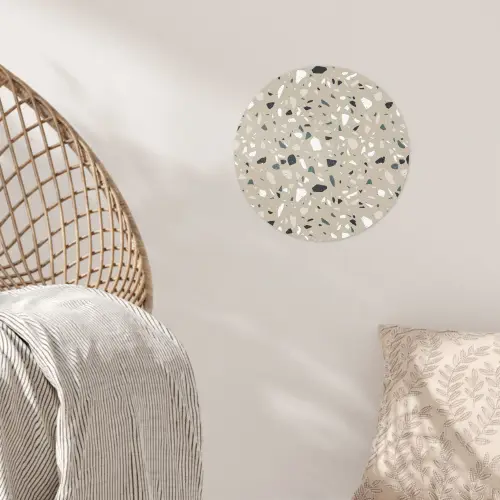 Terrazzo - Patroon - Groen Wandcirkel behangsticker klein 186 -sfeer4
