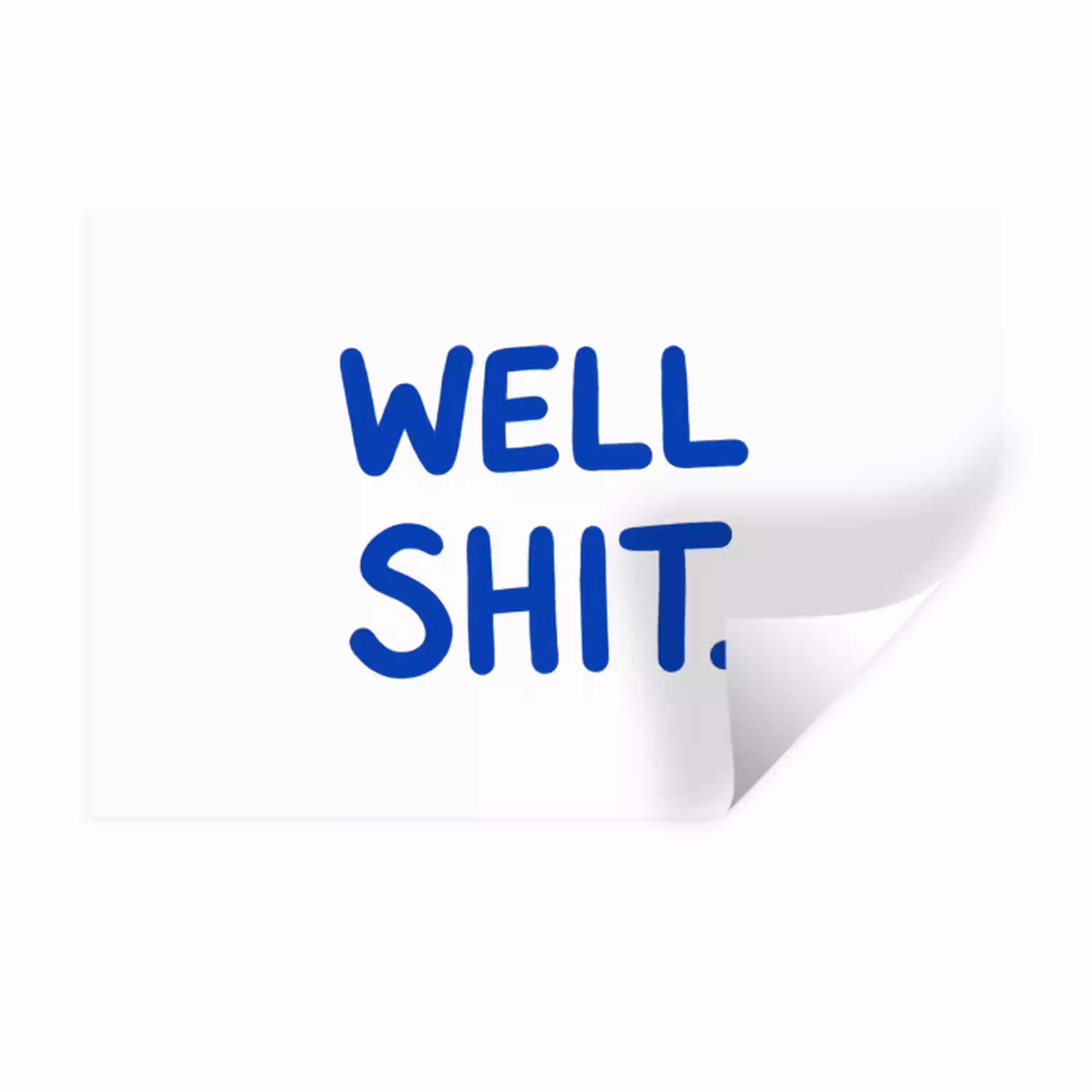 Blauw - Quote - Wit Muursticker klein -3d