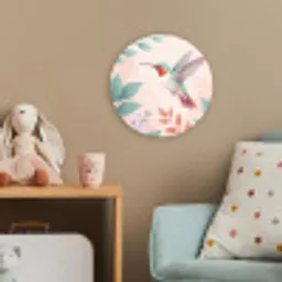 Kolibrie - Vliegen - Natuur - Illustratie - Kleurrijk Wandcirkel kunststof plaat 5mm dik klein -tsfeer1_kind