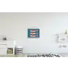 Vissen - Rood - Blauw textielposter latten blank klein -kinderkamer