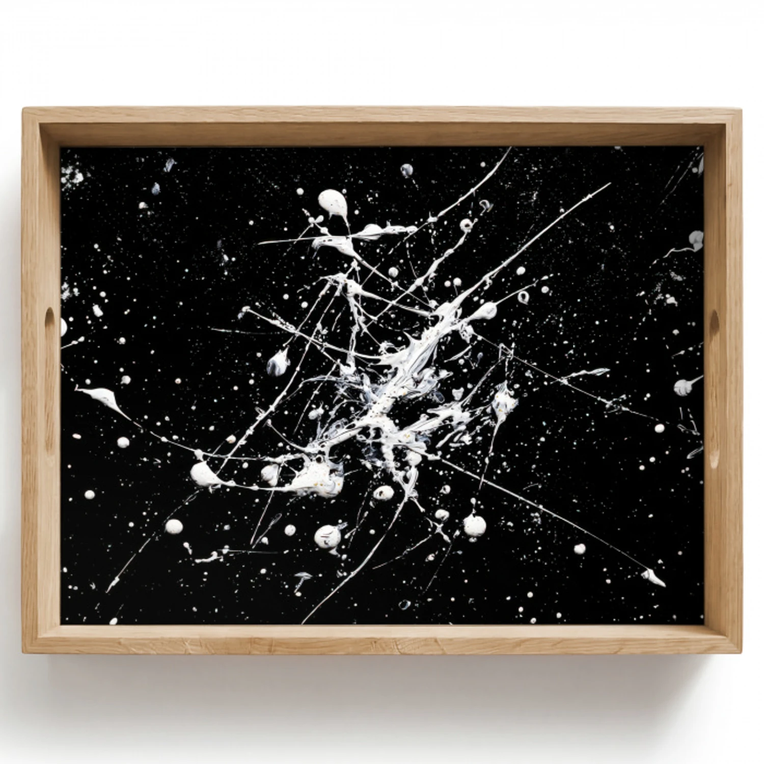 Verfspatten - Wit - Abstract - Explosie Dienblad Rechthoek middel -z3d_shopping