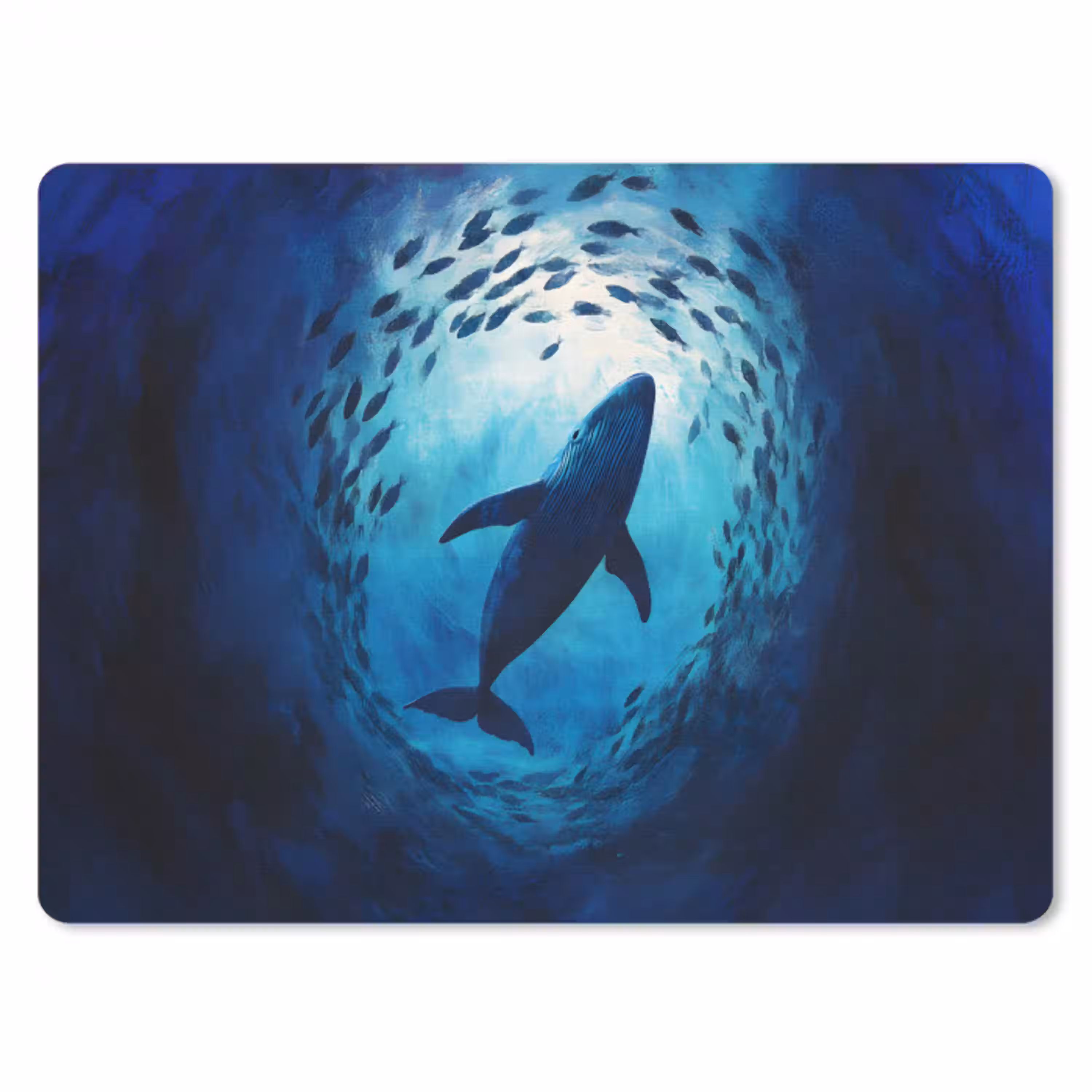 Walvis - Vissen - Donkerblauw muismat rubber klein -3d