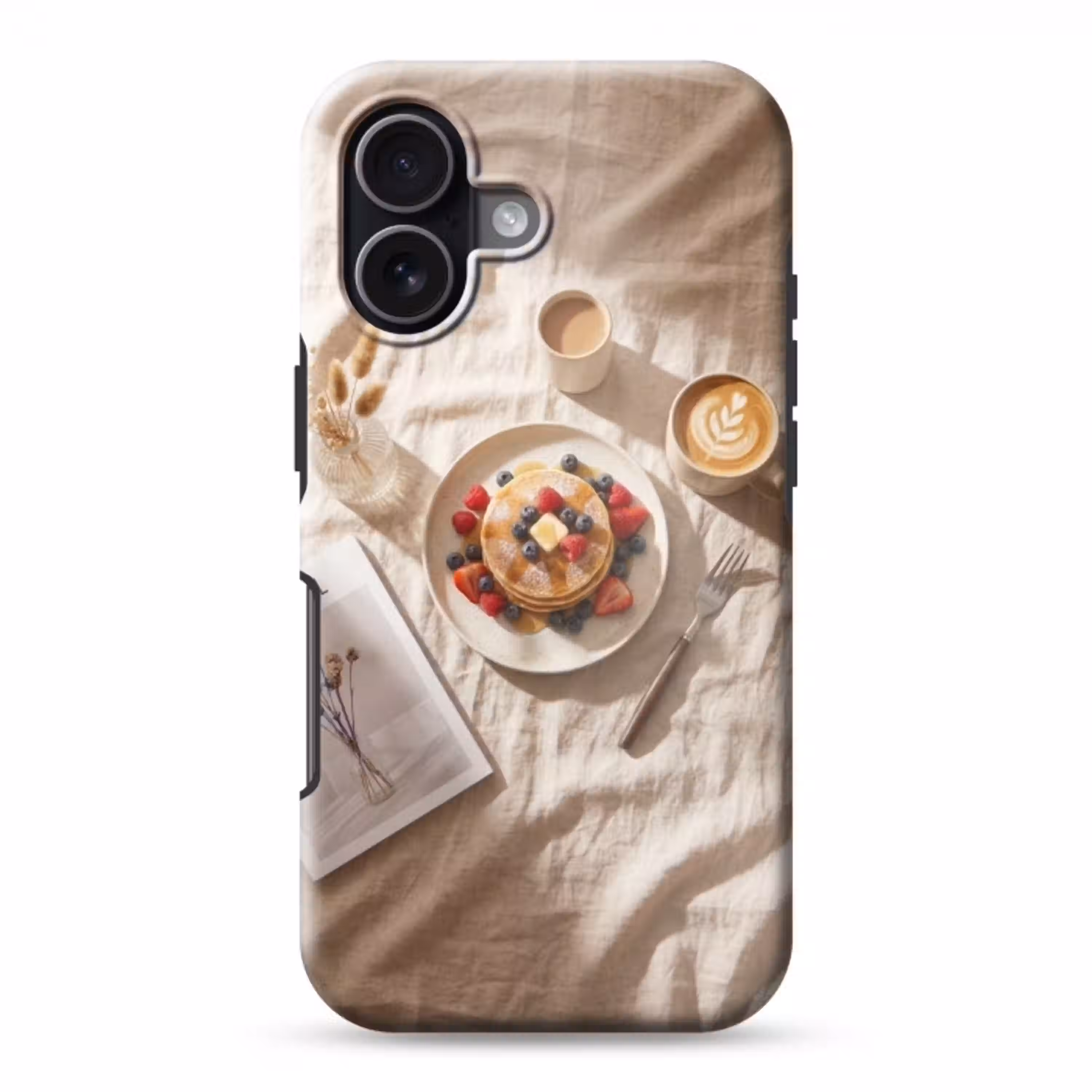 Pannenkoeken - Bessen - Ontbijt - Modern - Beige Toughcase MagSafe Apple iPhone 17 klein -3d