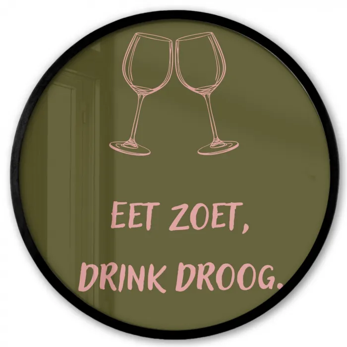 Roze - Groen - Wijn - Quote Fotolijst rond zonder passe partout klein -3d