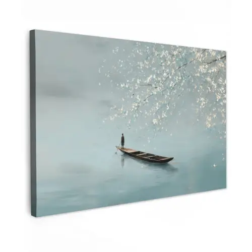 Bloesems - Minimalistisch - Wateroppervlak - Boot canvas 2cm klein -z3d