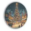 Kerstfeest - Dorp - Donker Akoestische PET Vilt - Rond klein -3d