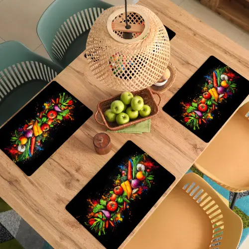 Groente - Eten - Kruiden - Graffiti - Koken Placemat vinyl groot -zzsfeer5_Kitchenyeah-website
