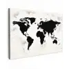 Wereldkaart - Zwart - Hout canvas 2cm klein -z3d