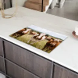 Koeien - Portret - Weide - Boerderij - Nieuwsgierig Inductie beschermer vinyl 3mm klein -sfeer8