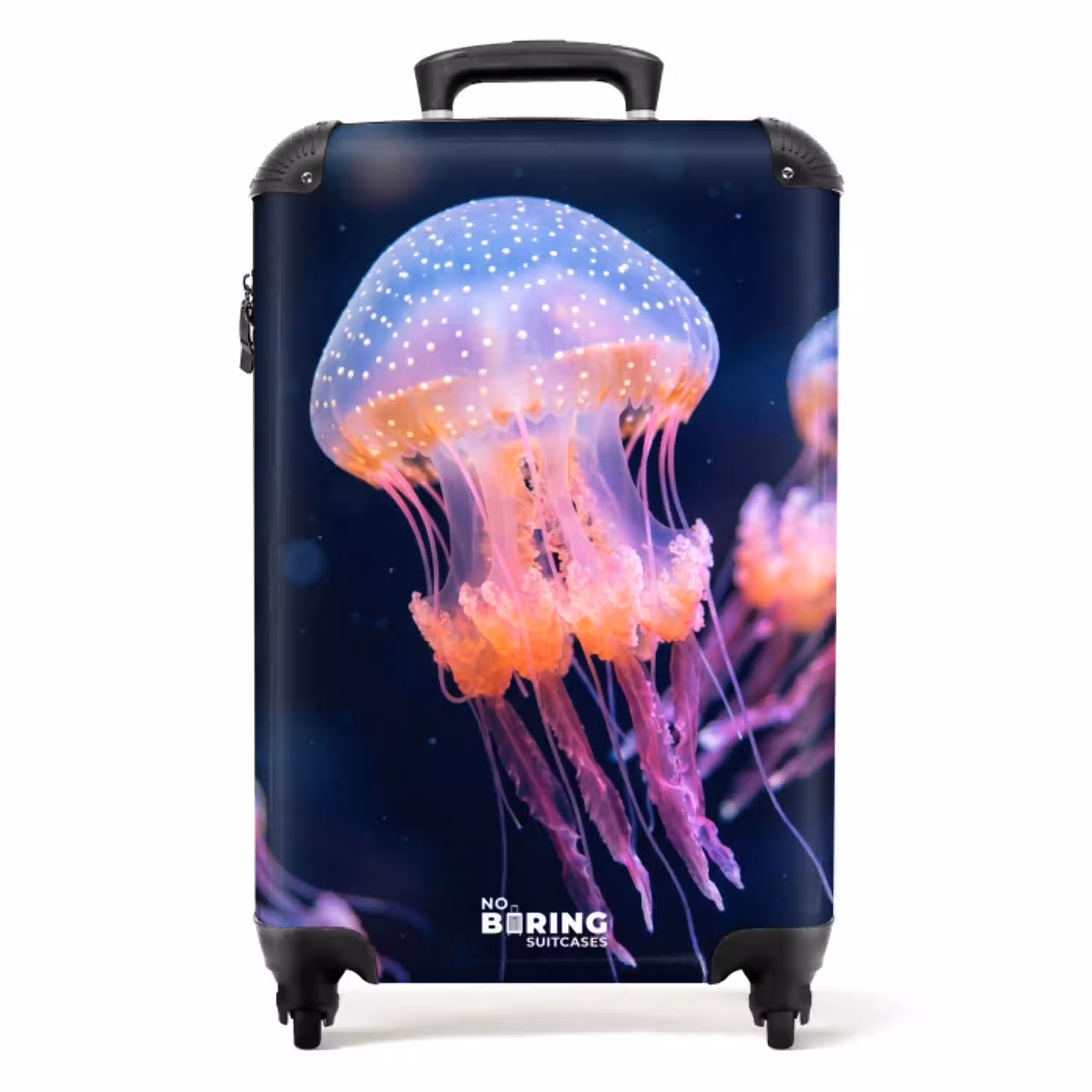 Dier - Onderwater - Natuur - Roze - Mysterieus NBS - Handbagage koffer - Volwassenen Unisex middel -productfoto_recht