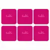 Toedeloe - Roze onderzetter kurk middel -3d