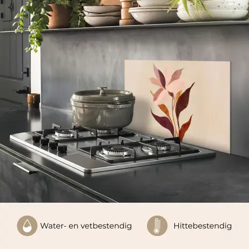 Bloemen - Blaadjes - Minimalistisch - Roze keuken achterwand spatscherm klein -usp_NL