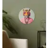 Tijger - Strik - Jasje - Roze Wandcirkel plexiglas klein -sfeer3