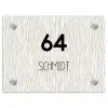 Beige golvende strepen - Modern Naambord Rechthoek middel -3d