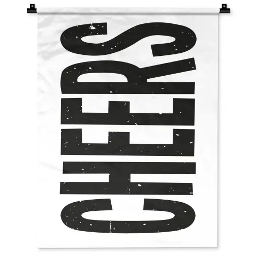Retro - Cheers - Zwart - Decoratie Wandkleed katoen klein -zz3d