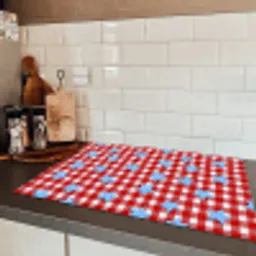 Ruit - Sterren - Rood Inductie beschermer vinyl 3mm klein 276 -sfeer3
